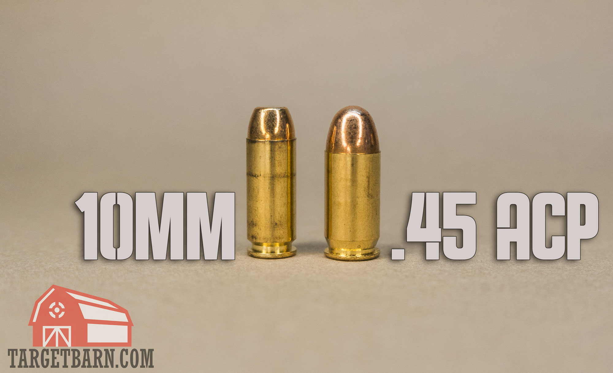 a 20mm round next to a .45 acp