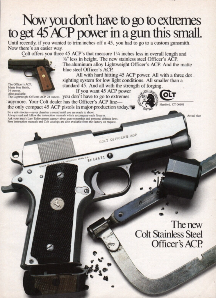 an old colt advertisement for the colt officer's acp
