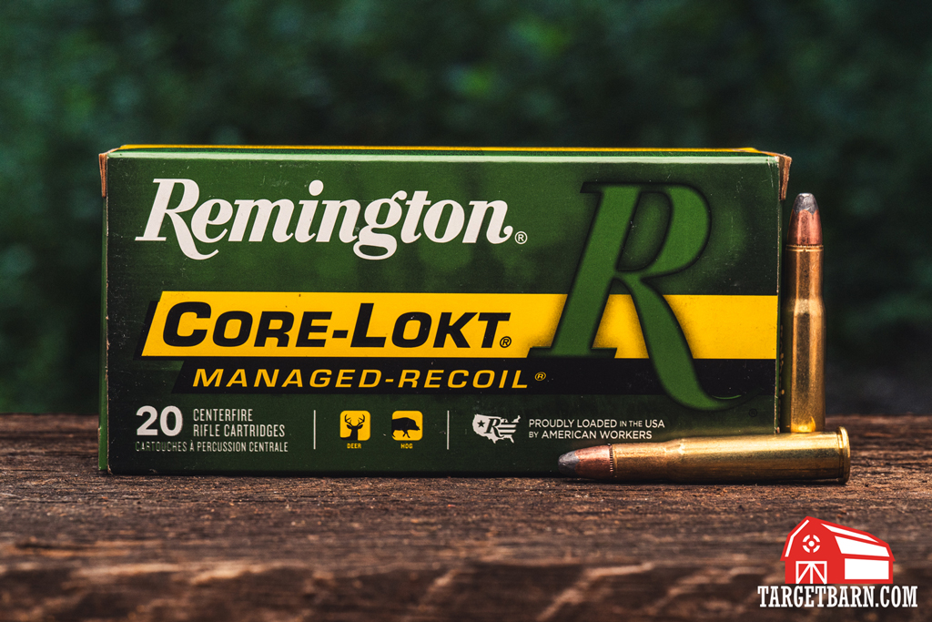 Remington Core-Lokt 30-30 ammo displayed