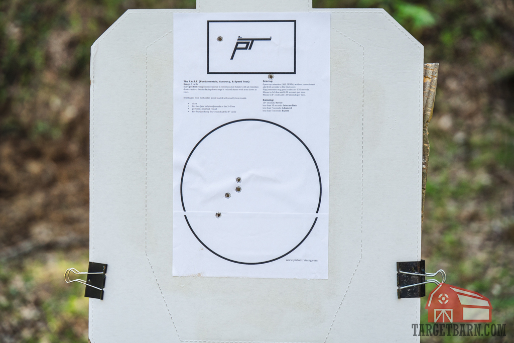 Shooting the fast drill with the proper target at a shooting range
