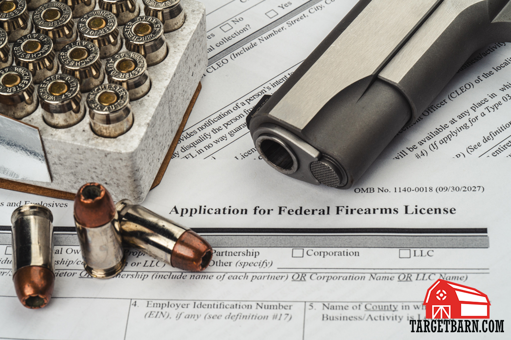 FFL License Application An application to be a Federal Firearms Licensee along with a pistol and ammunition