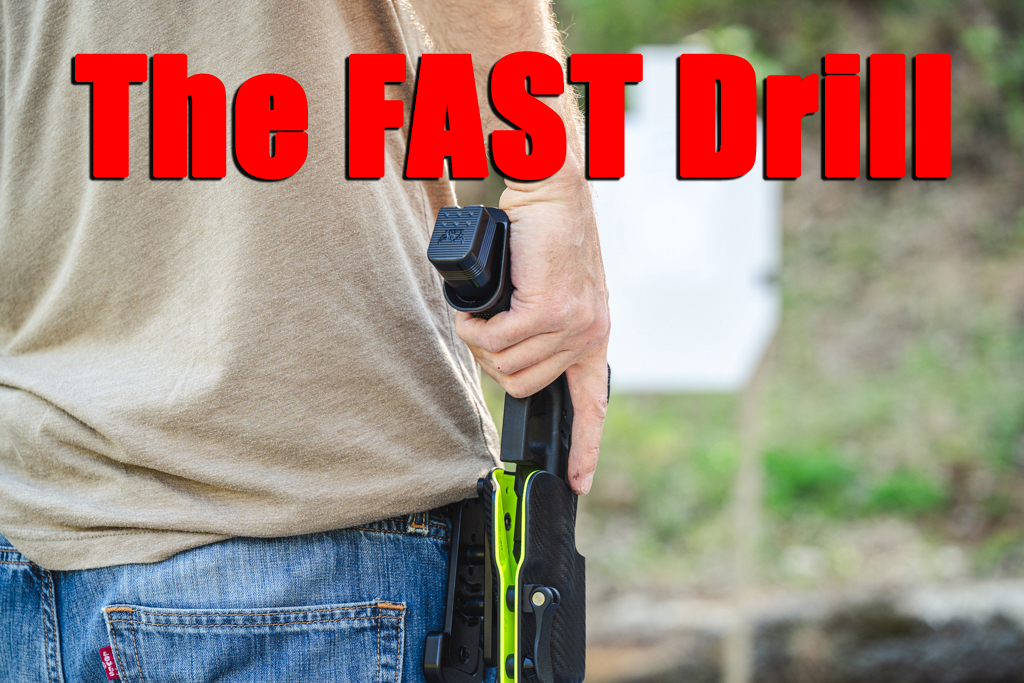 Competitive shooter waits to start the Fast Drill.