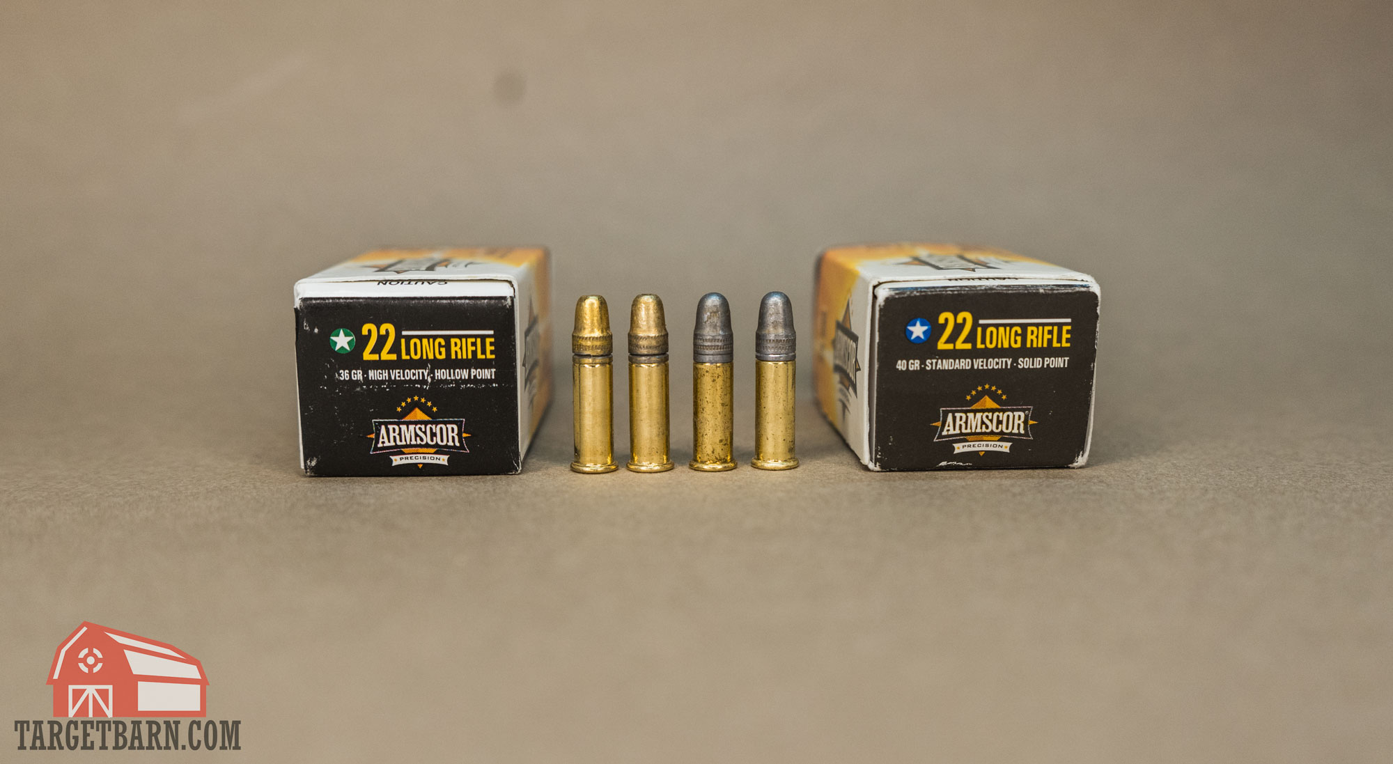 showing the two types of armscor 22lr ammo used in this review