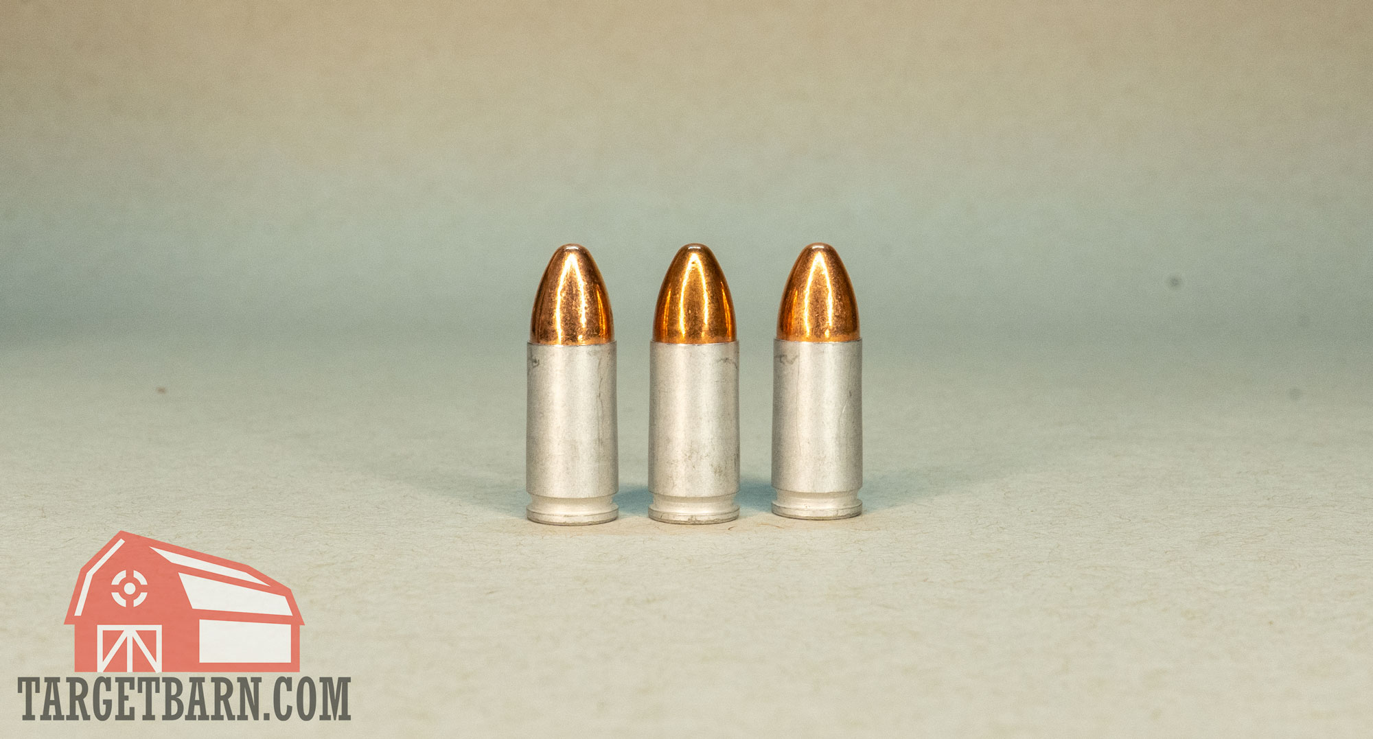 three rounds of cci blazer 9mm aluminum ammo