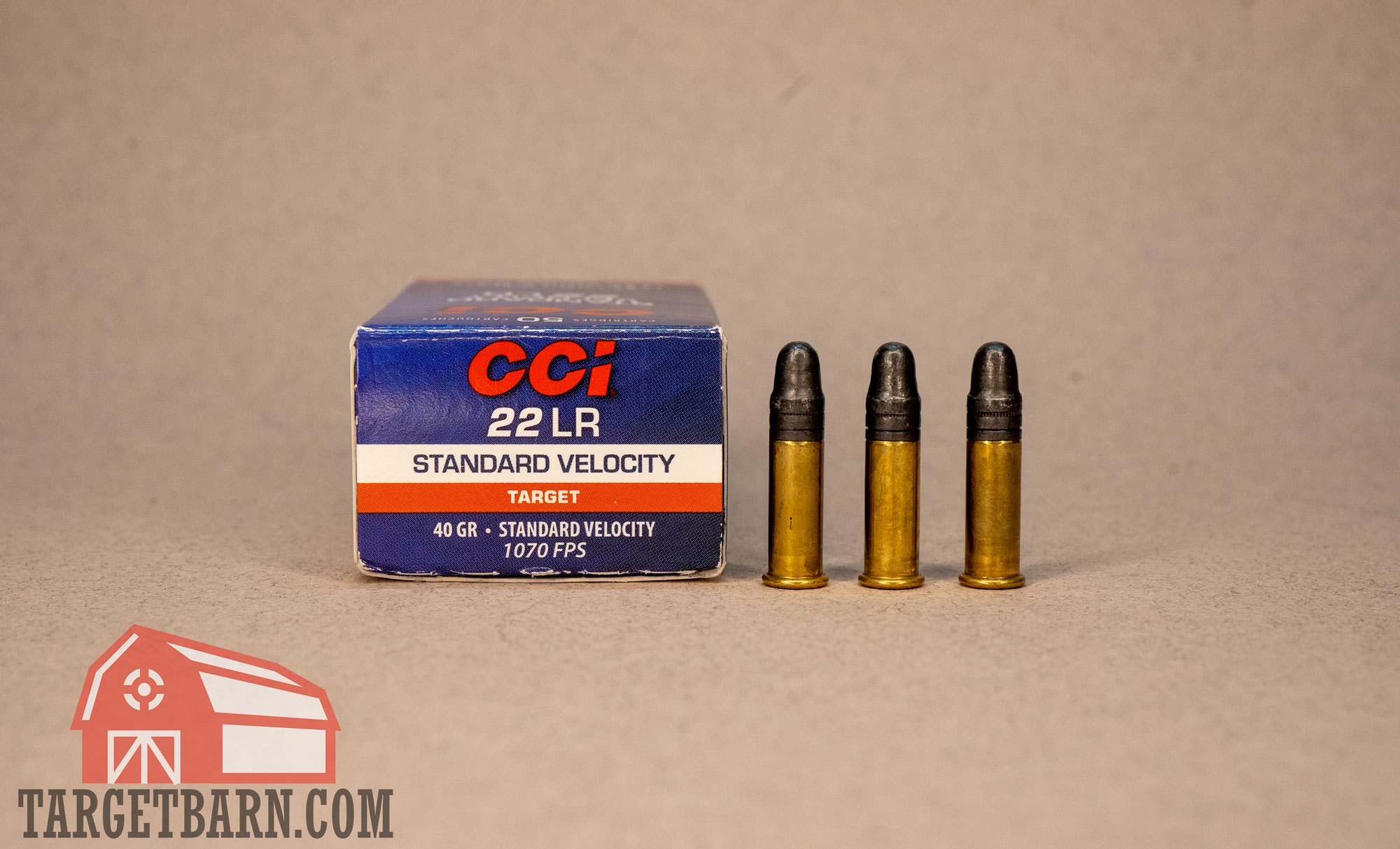 a box and three rounds of cci .22lr ammo