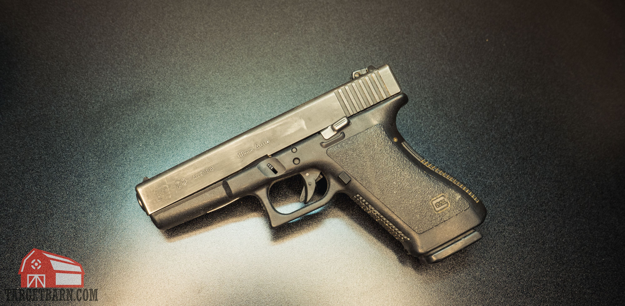 the glock 20 10mm pistol with a 4.61" barrel length