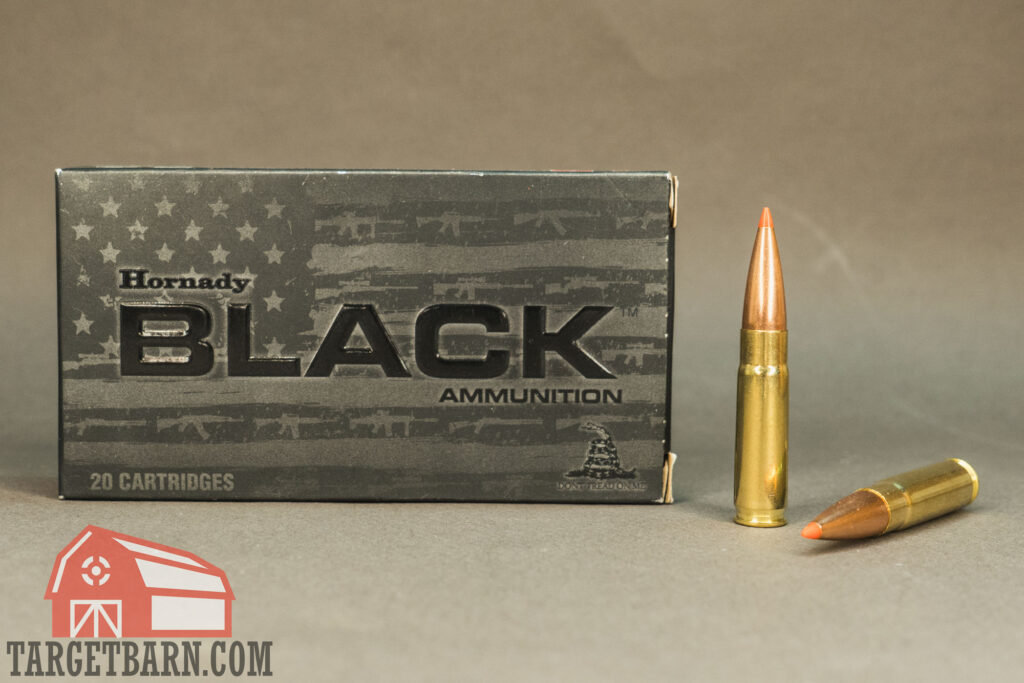 a box and two rounds of hornady 300 blackout amax