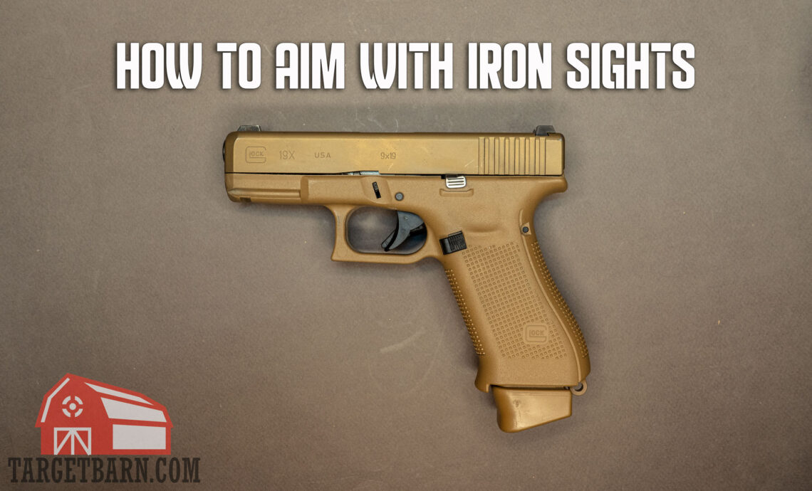 a glock pistol for how to aim with iron sights hero image