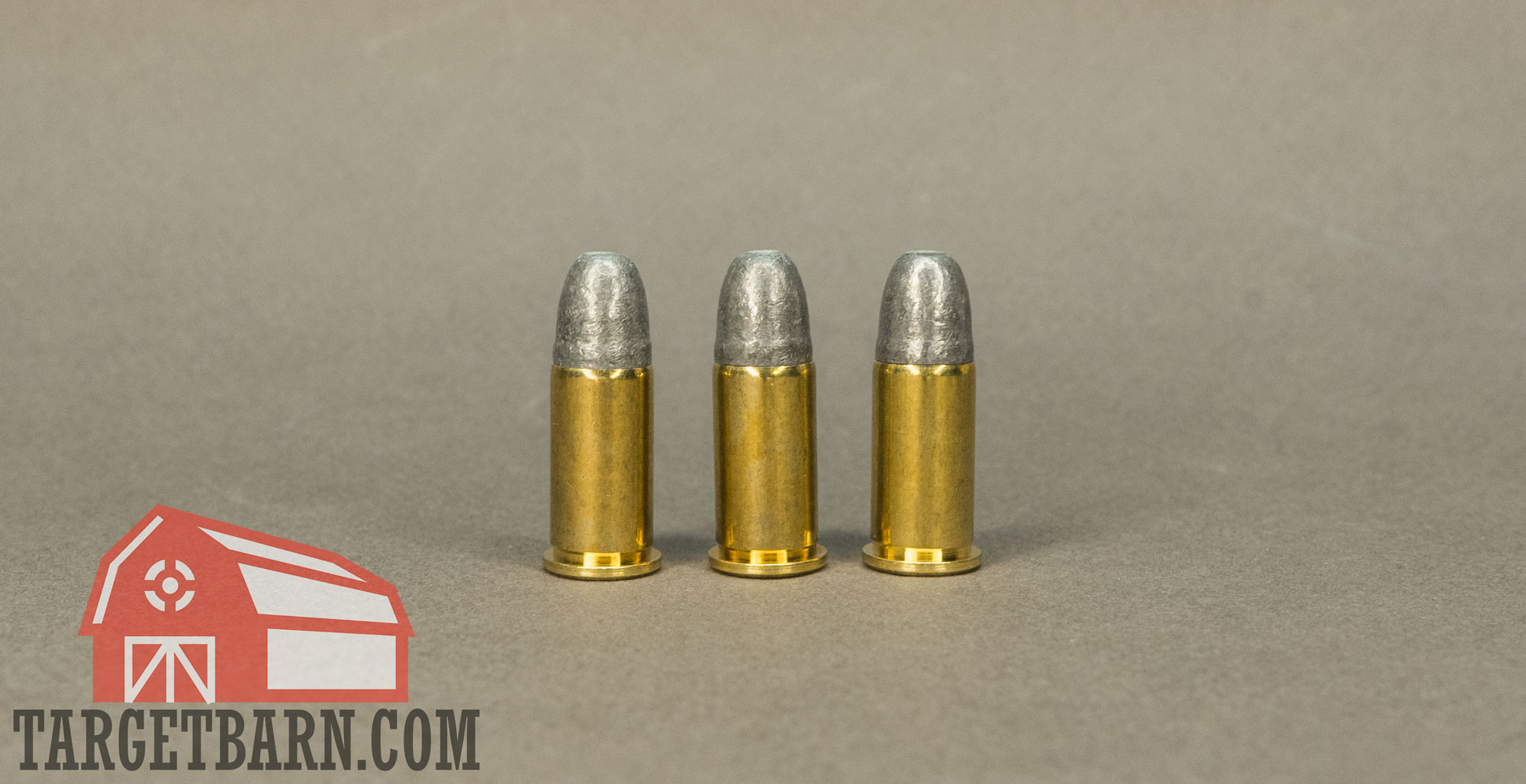 three rounds of lead round nose ammo