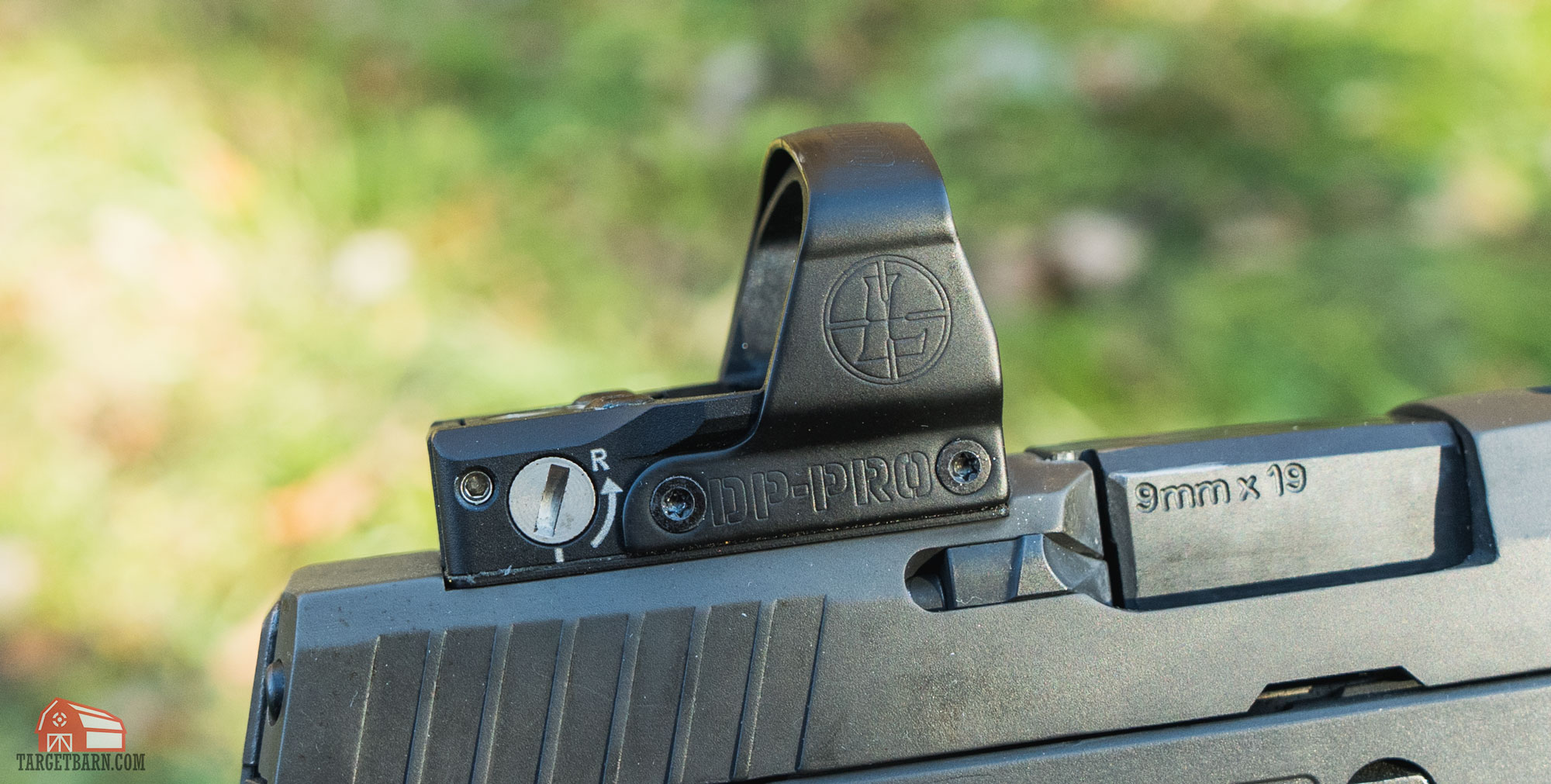 a leupold deltapoint pro red dot sight mounted on a competition gun