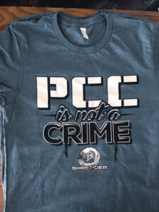 "PCC is not a crime" shirt from Shredder Industries