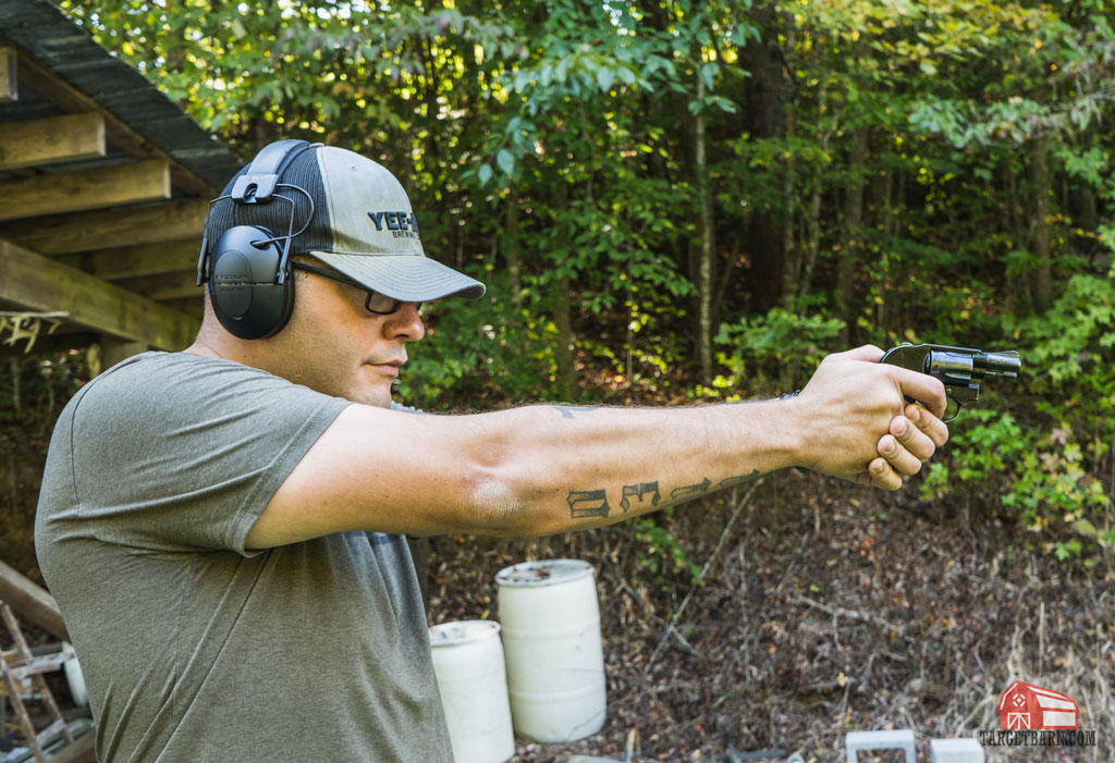 jeremiah shooting a revolver after it was cleaned