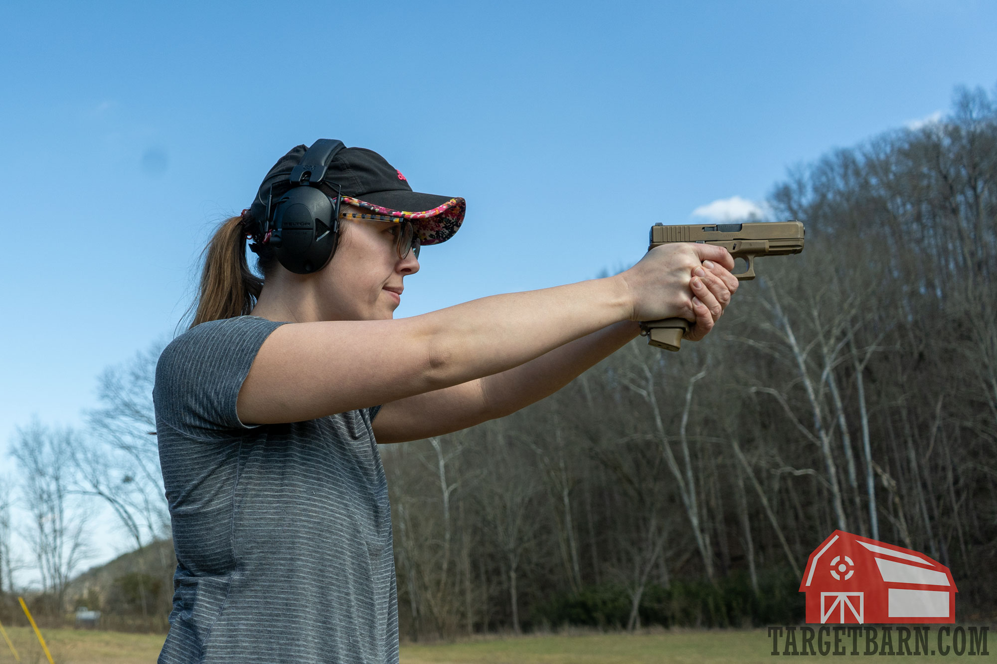 the author shooting a glock 19x at the range