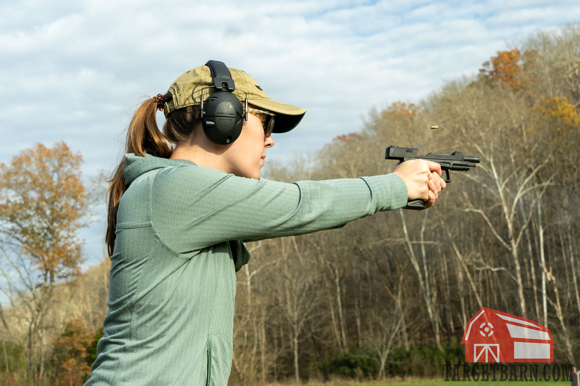 the author shooting a taurustx22 for the armscor .22lr review