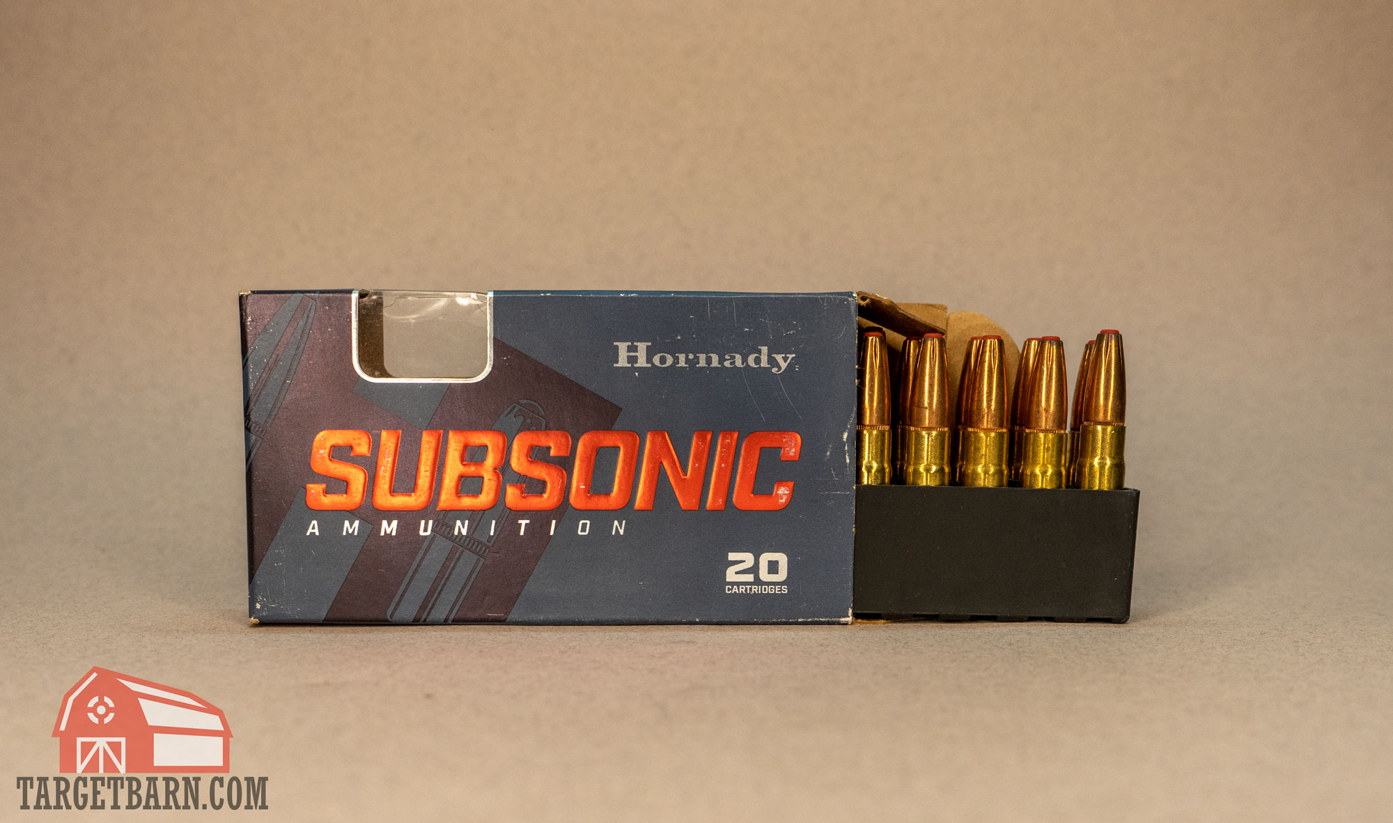 a box of hornady subsonic .300 blackout ammo