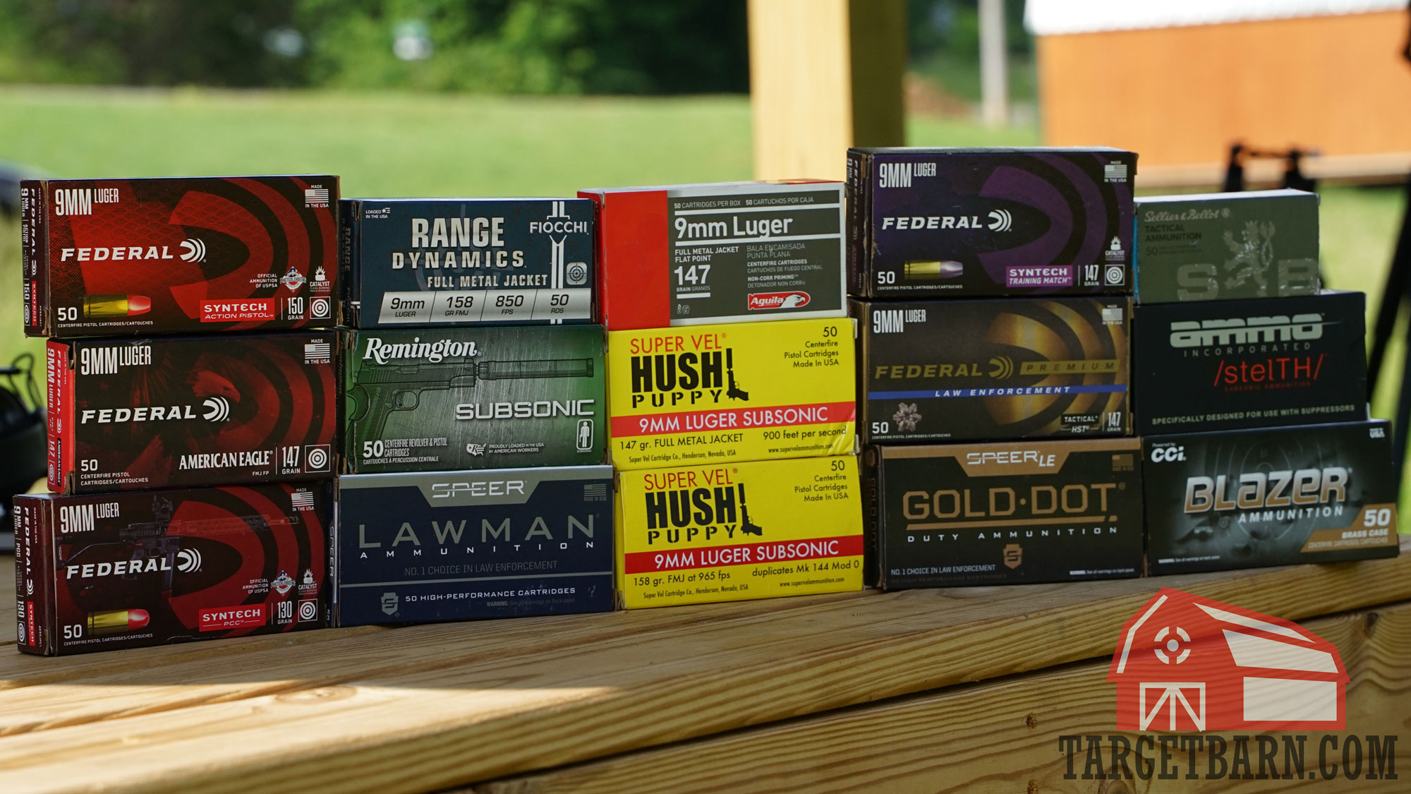 boxes of subsonic 9mm ammo used in the decibel test
