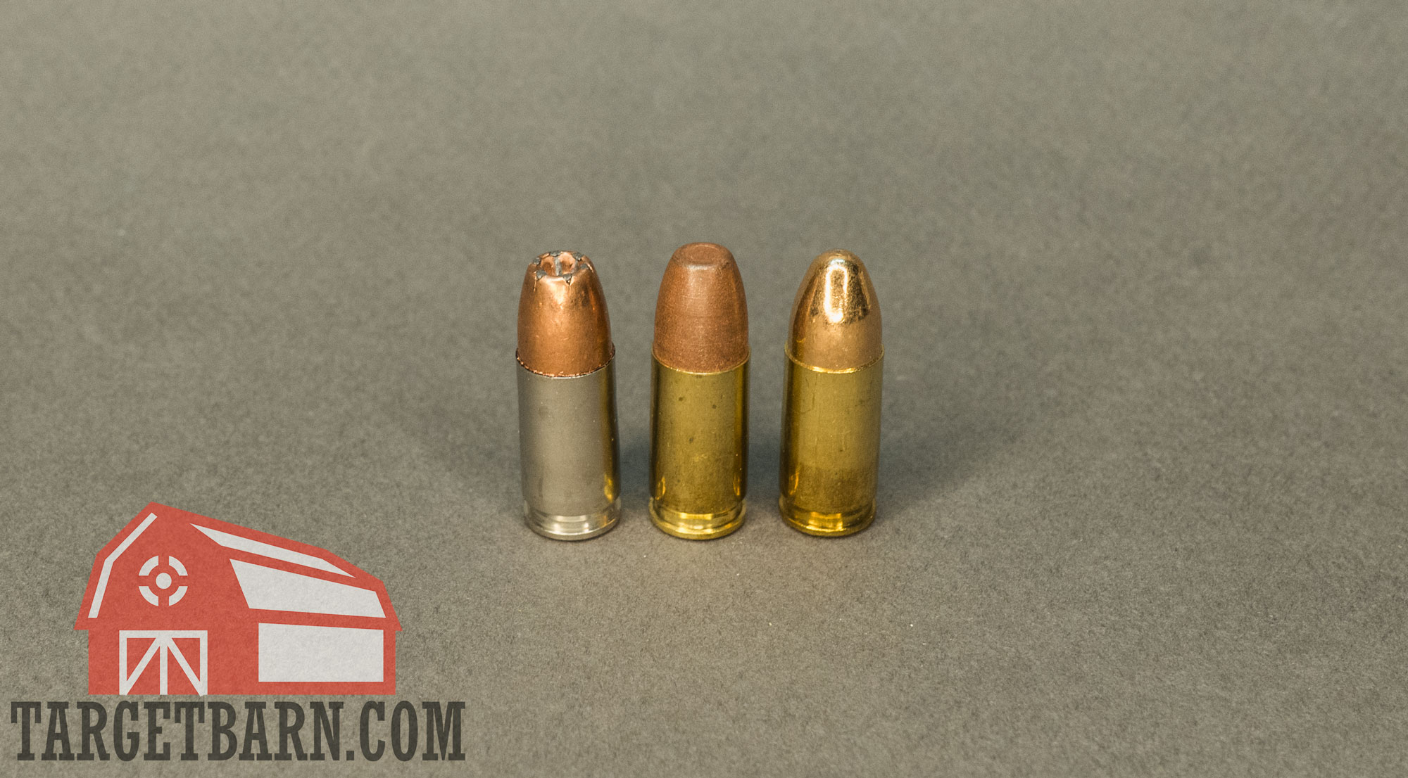 three types of bullets next to each other