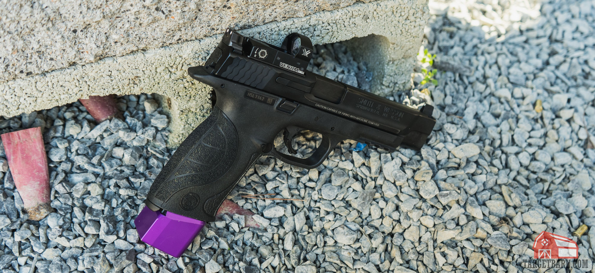 uspsa carry optics smith and wesson m&p with a vortex red dot at the range