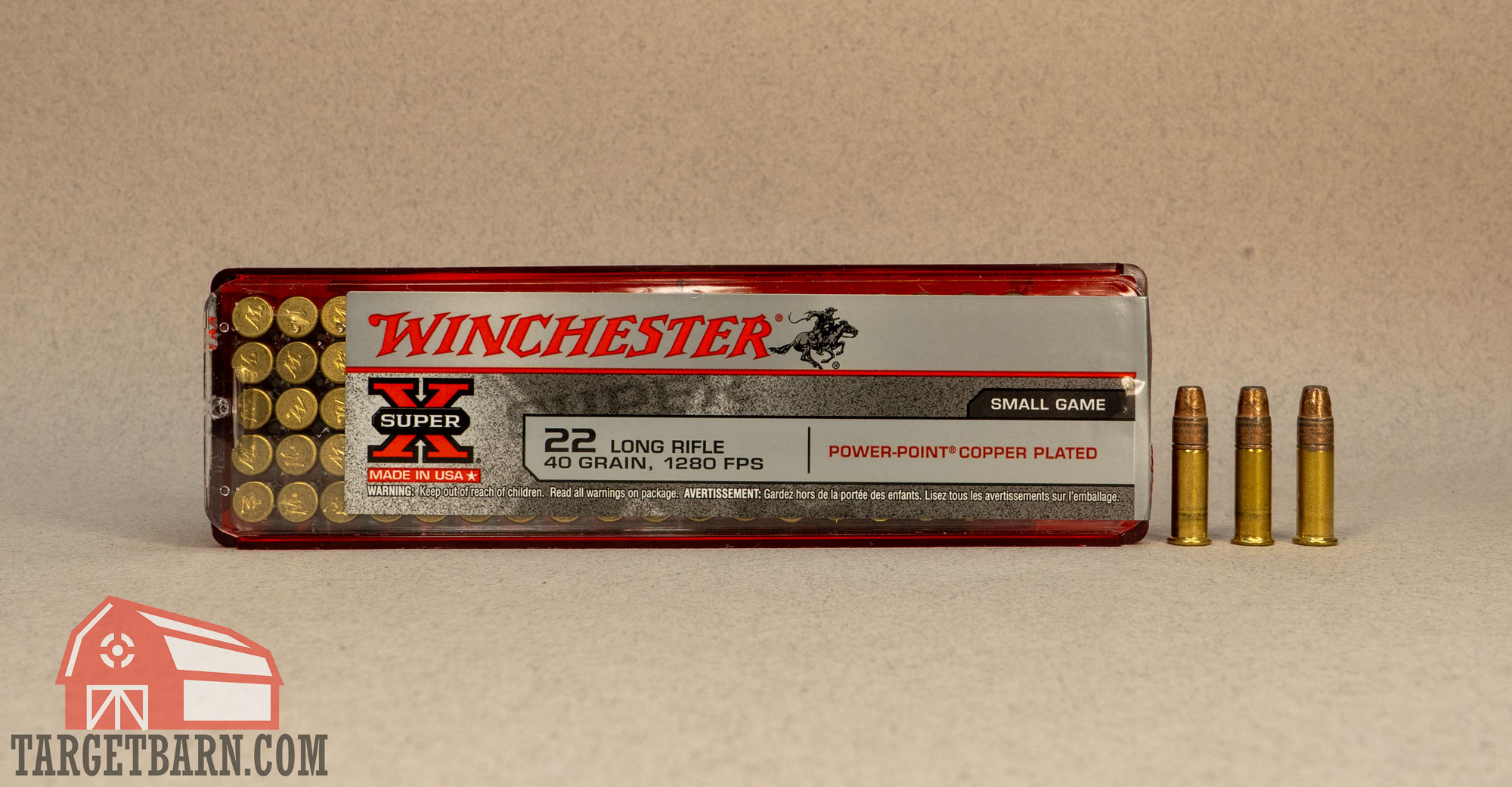 a box and three rounds of winchester powerpoint 22lr