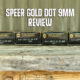 four boxes of speer gold dot next to each other